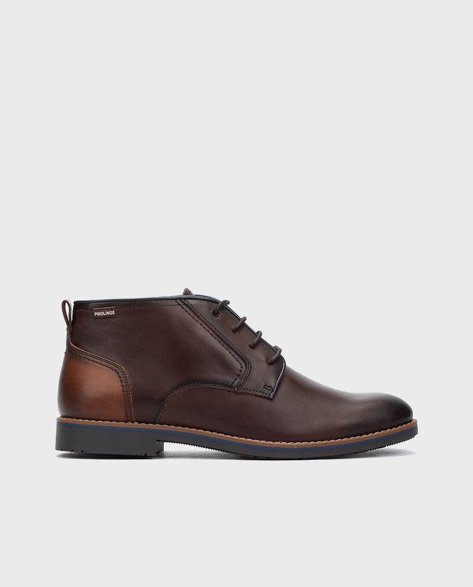 Imagen 1 de Botas de hombre de piel con cordones - Pikolinos - Marrón oscuro Marrón oscuro