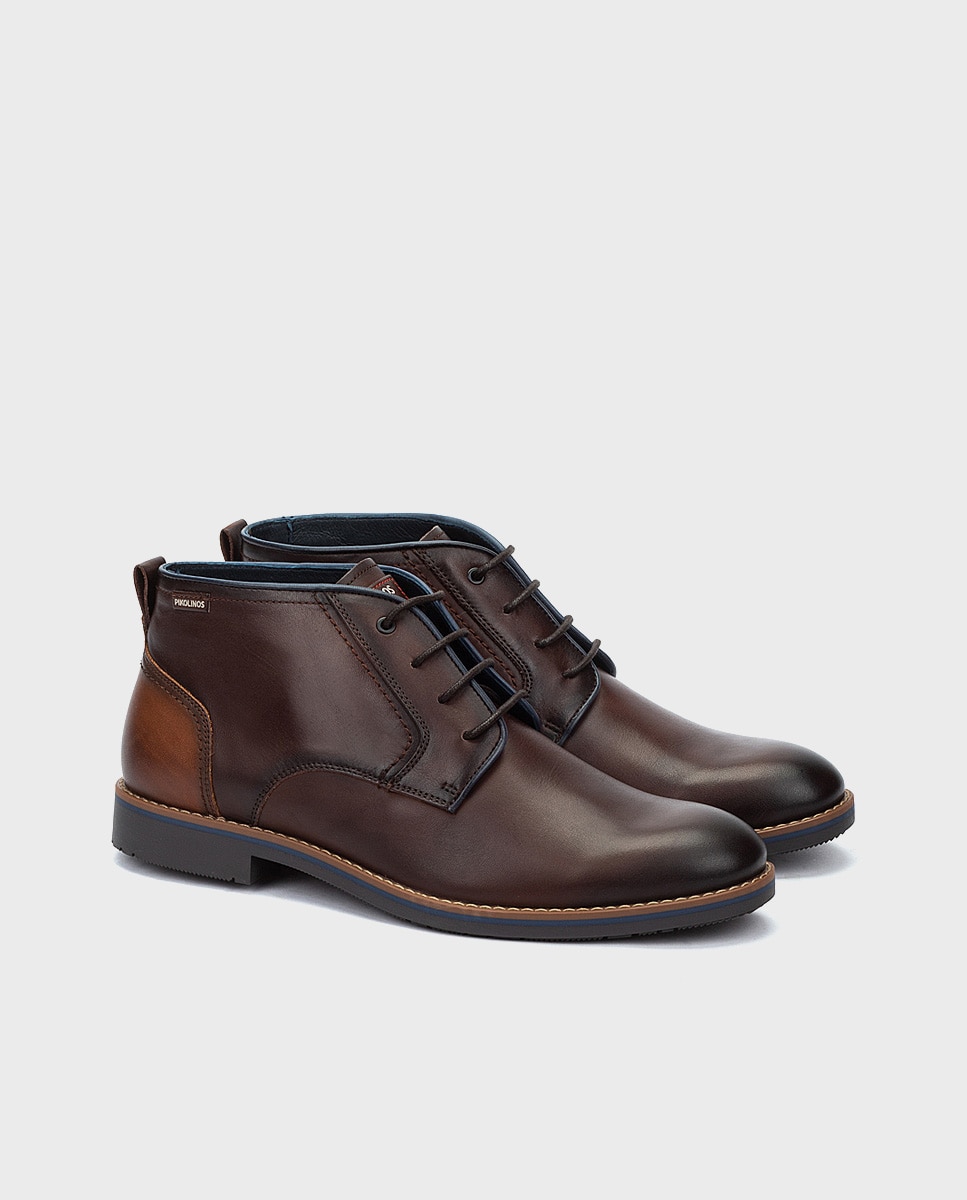 Imagen 3 de Botas de hombre de piel con cordones - Pikolinos - Marrón oscuro Marrón oscuro