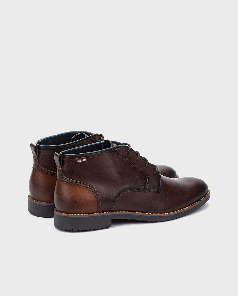 Imagen 2 de Botas de hombre de piel con cordones - Pikolinos - Marrón oscuro Marrón oscuro