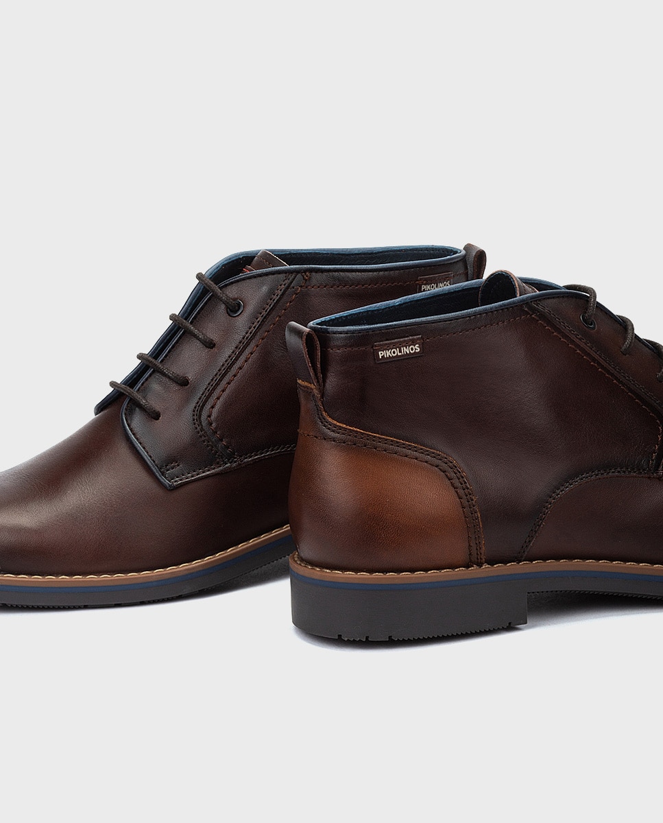 Imagen 4 de Botas de hombre de piel con cordones - Pikolinos - Marrón oscuro Marrón oscuro