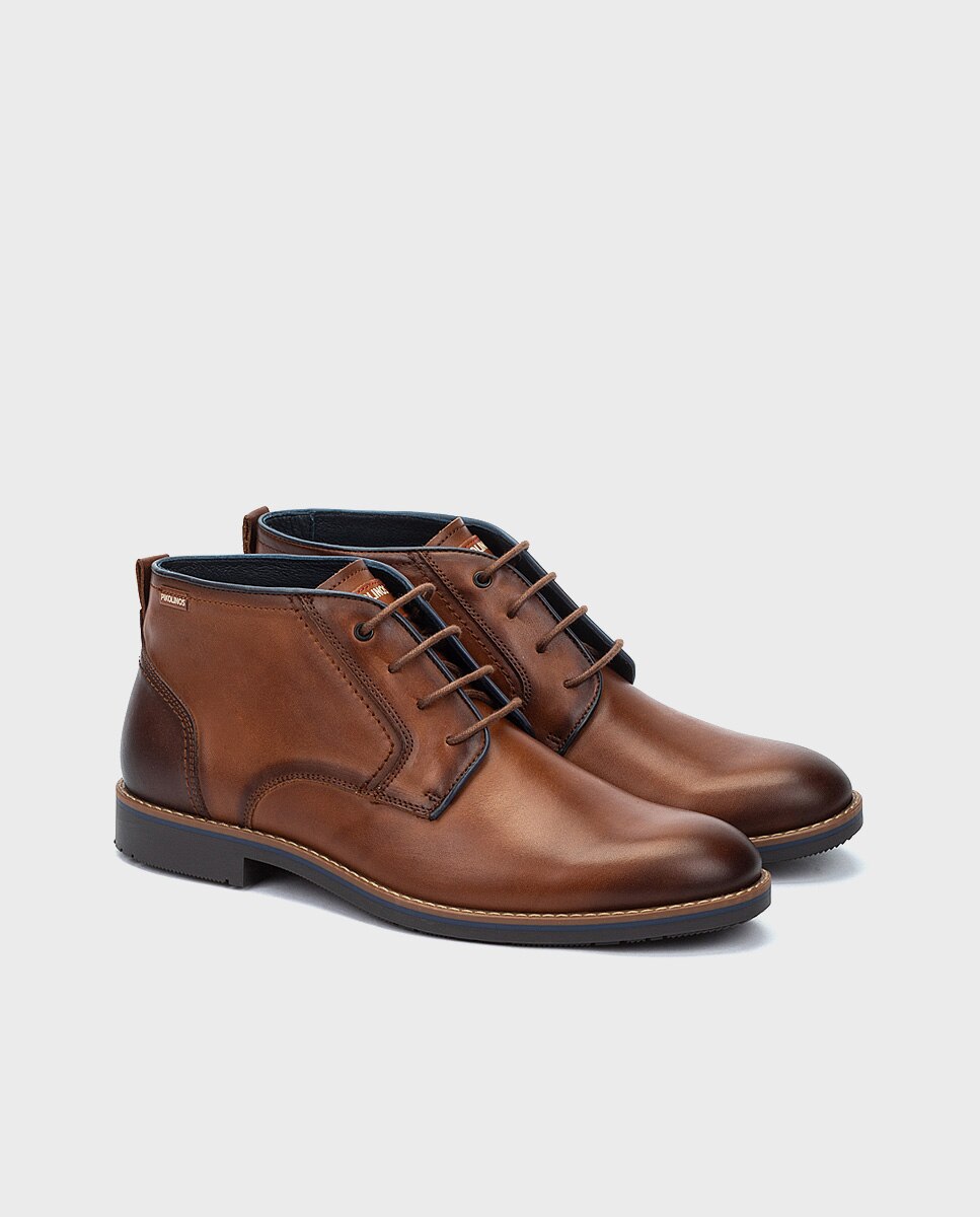 Imagen 3 de Botas de hombre de piel con cordones - Pikolinos - Marrón Marrón