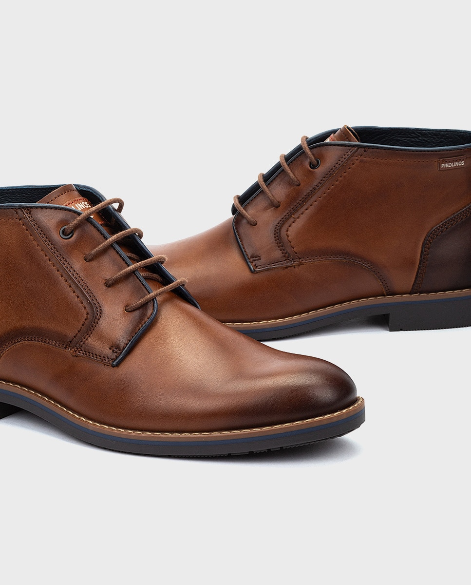 Imagen 4 de Botas de hombre de piel con cordones - Pikolinos - Marrón Marrón