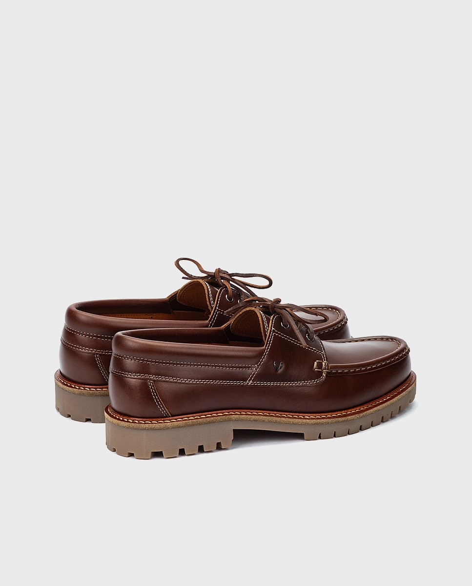 Náuticos de hombre de piel con cordones en color - Martinelli - Marrón Marrón-2