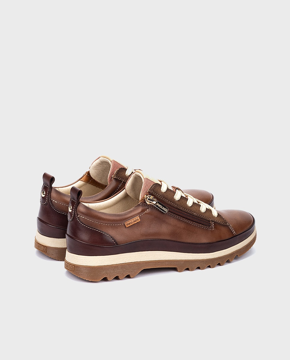 Zapatillas de mujer de piel con plantilla Memory Foam extraíble - Pikolinos - Marrón Marrón-2