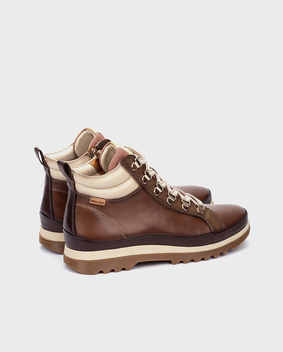Zapatillas de mujer de piel con plantilla Memory Foam extraíble - Pikolinos - Marrón Marrón-2