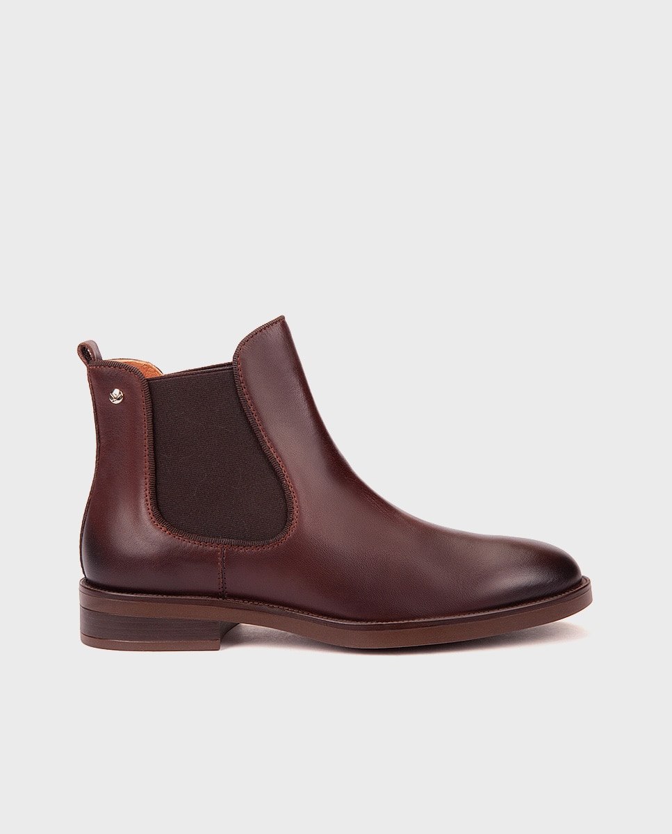 Botines de mujer de piel con elástico - Pikolinos - Marrón oscuro Marrón oscuro-1