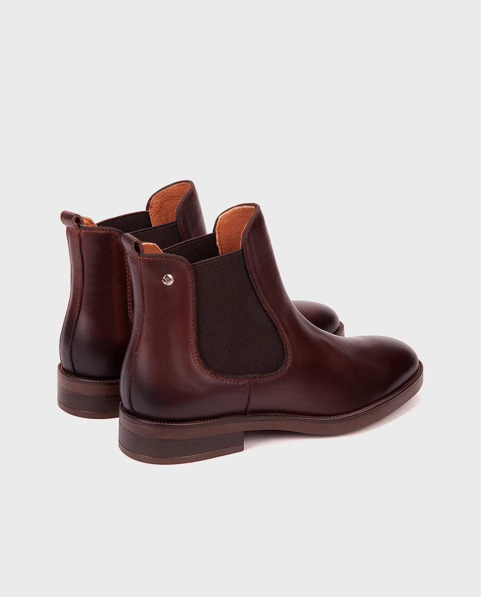 Botines de mujer de piel con elástico - Pikolinos - Marrón oscuro Marrón oscuro-2