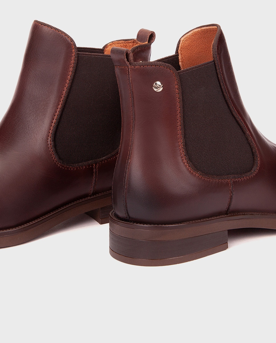 Botines de mujer de piel con elástico - Pikolinos - Marrón oscuro Marrón oscuro-4