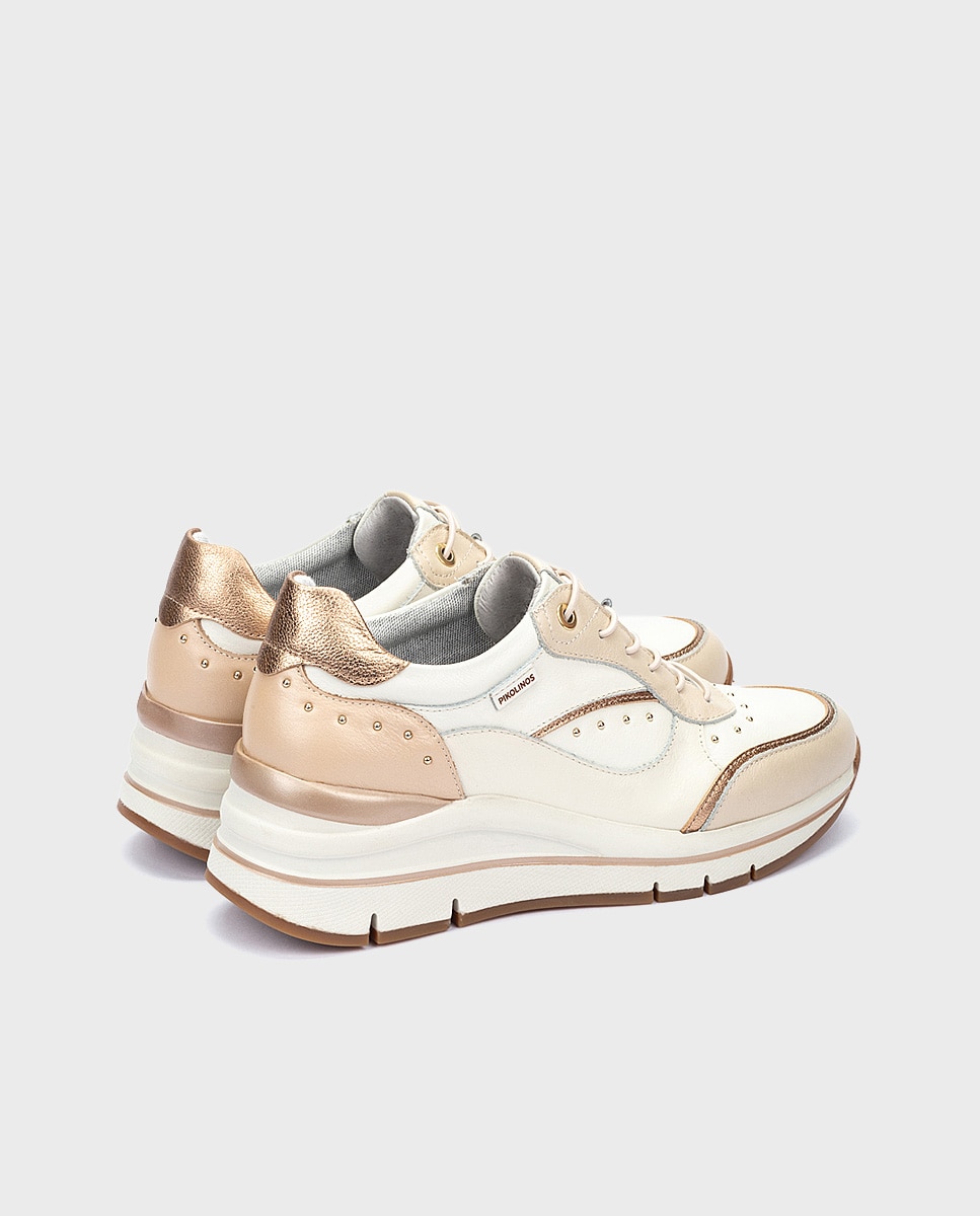 Zapatillas de mujer de piel con plantilla memory foam y suela extraligera en color - Pikolinos - Blanco Blanco-2
