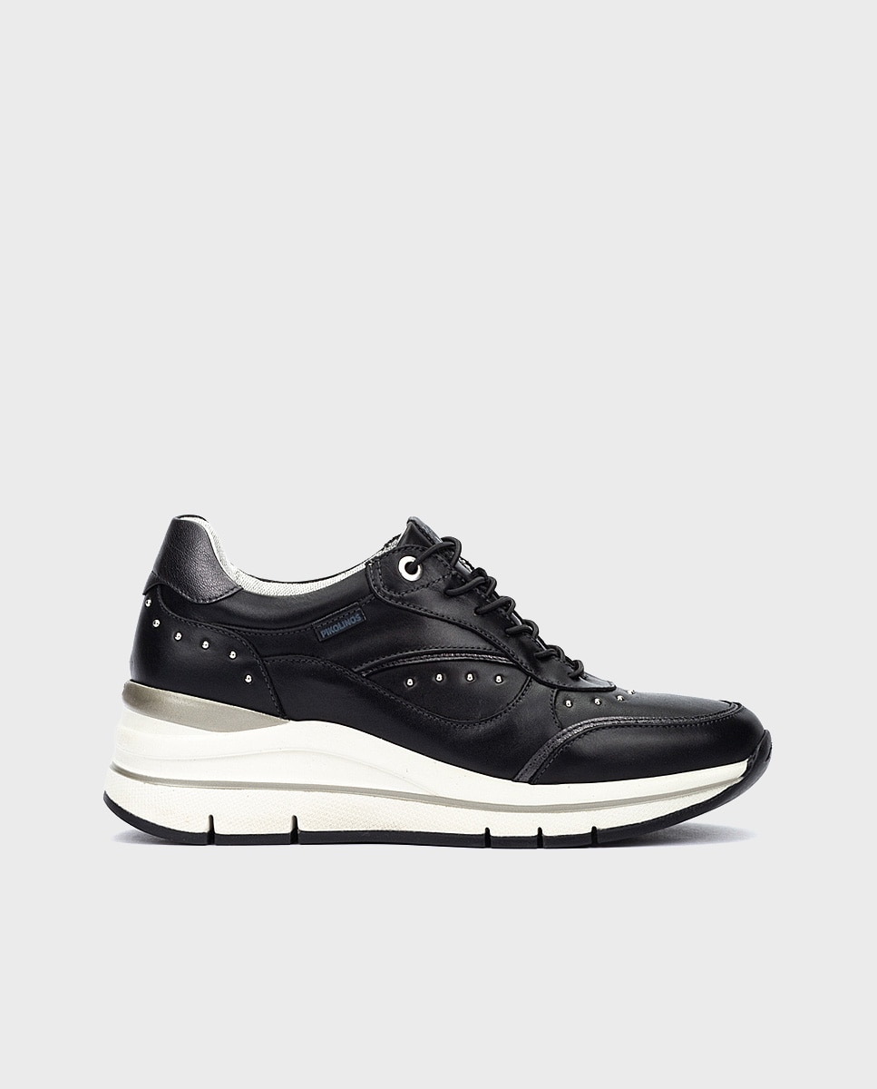 Imagen 0 de Zapatillas de mujer de piel con plantilla memory foam y suela extraligera Negro