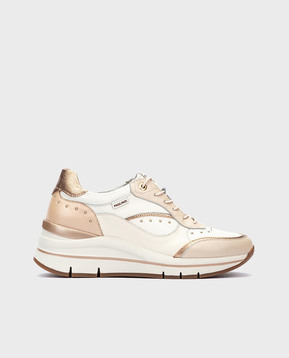 Imagen 0 de Zapatillas de mujer de piel con plantilla memory foam y suela extraligera en color blanco Blanco