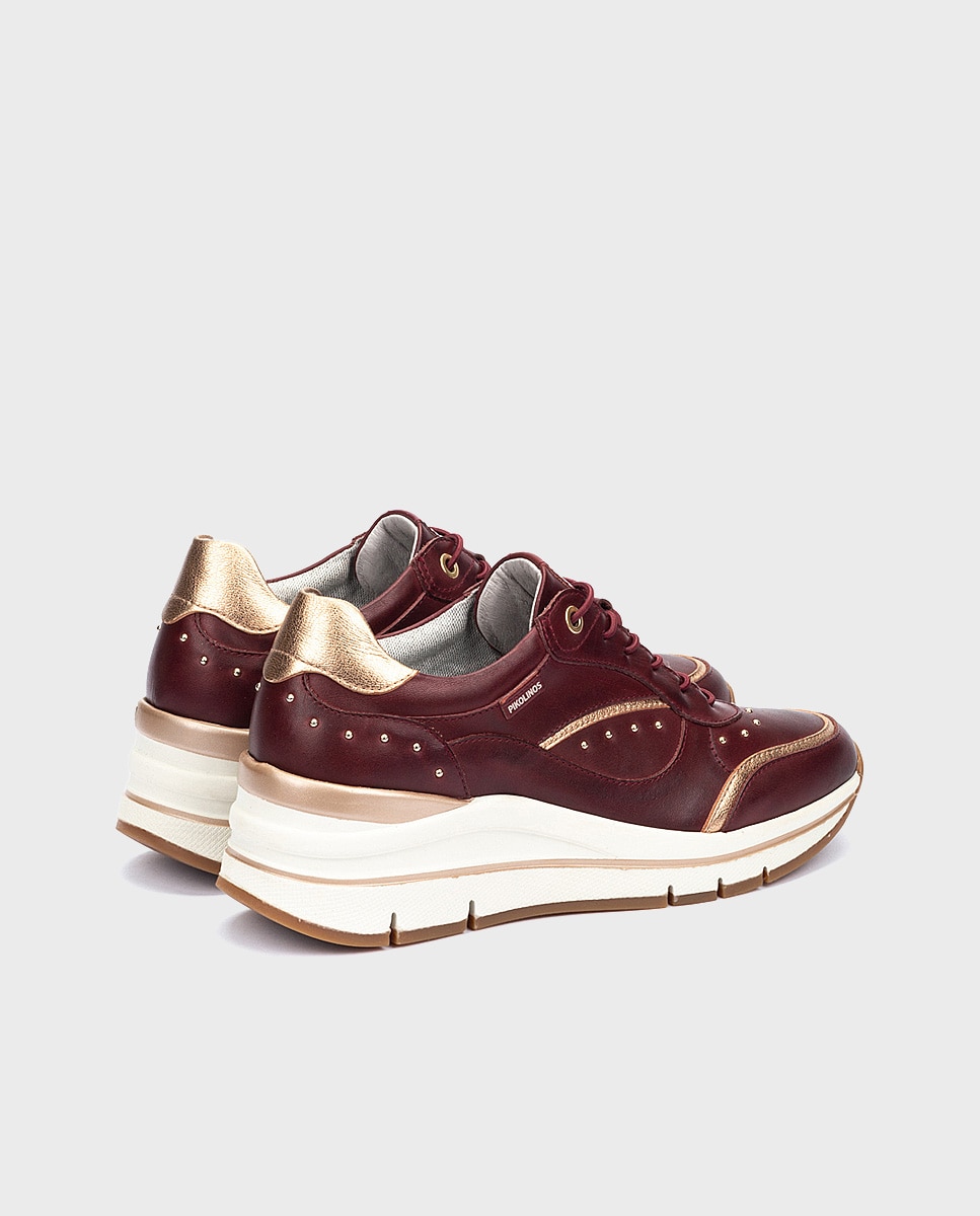 Zapatillas de mujer de piel con plantilla memory foam y suela extraligera - Pikolinos - Burdeos Burdeos-2