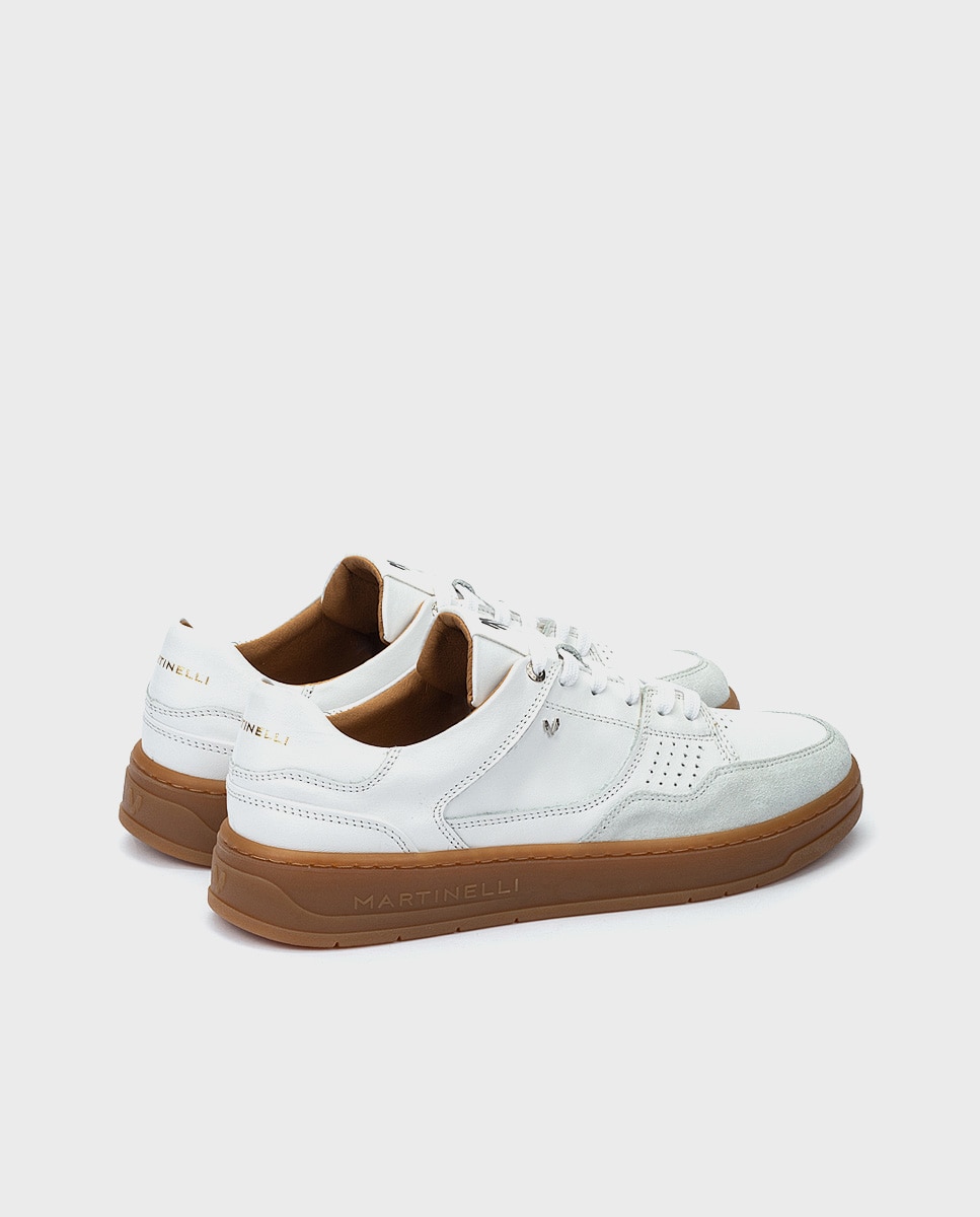 Zapatillas de hombre de piel con cordones en color - Martinelli - Blanco Blanco-2