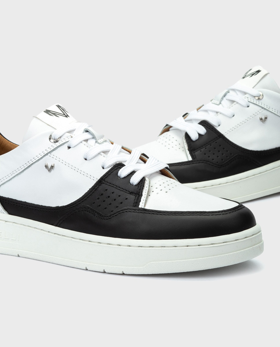 Zapatillas de hombre de piel con cordones en color - Martinelli - Blanco Blanco-4
