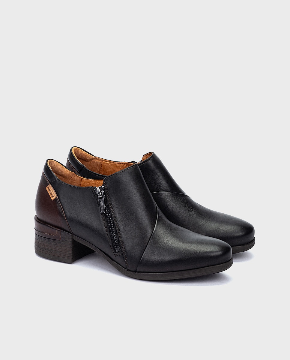 Imagen 3 de Zapatos de tacón de mujer de piel con cremallera - Pikolinos - Negro Negro