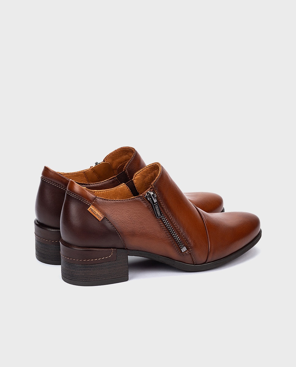 Imagen 2 de Zapatos de tacón de mujer de piel con cremallera - Pikolinos - Marrón Marrón