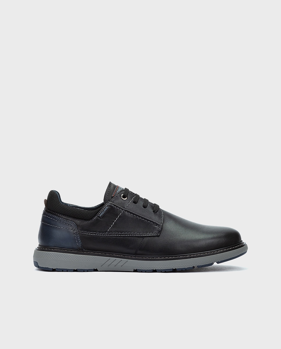 Zapatos de cordones de hombre de piel con suela extraligera y plantilla extraíble - Pikolinos - Negro Negro-1