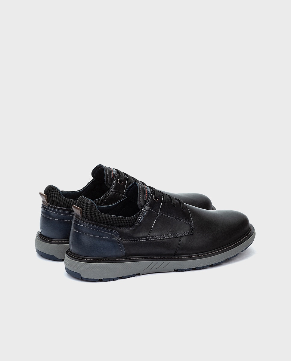 Zapatos de cordones de hombre de piel con suela extraligera y plantilla extraíble - Pikolinos - Negro Negro-3