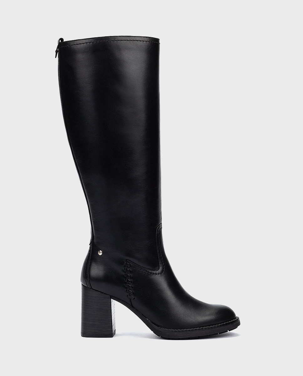 Imagen 0 de Botas de mujer de piel con cremallera Negro
