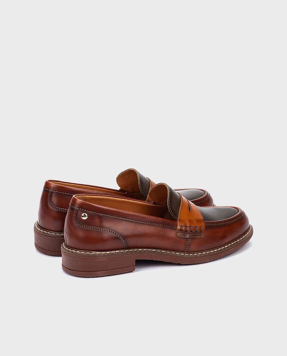 Mocasines de mujer de piel con plantilla extraíble - Pikolinos - Marrón Marrón-2