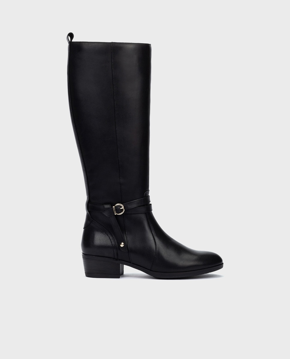 Imagen 1 de Botas de mujer de piel con cremallera - Pikolinos - Negro Negro