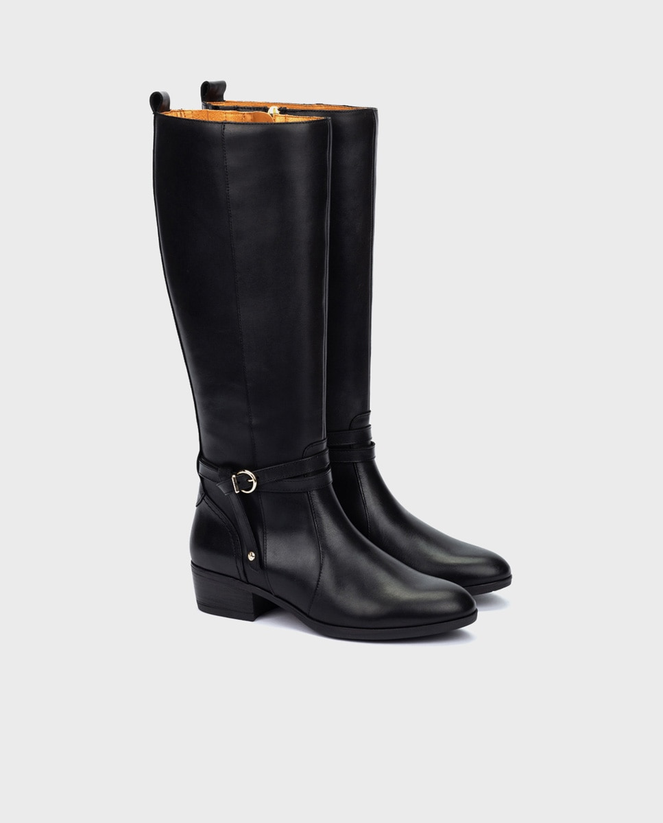 Imagen 3 de Botas de mujer de piel con cremallera - Pikolinos - Negro Negro