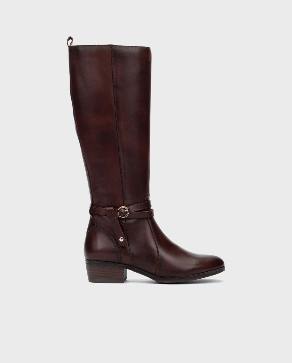 Imagen 0 de Botas de mujer de piel con cremallera Marrón oscuro
