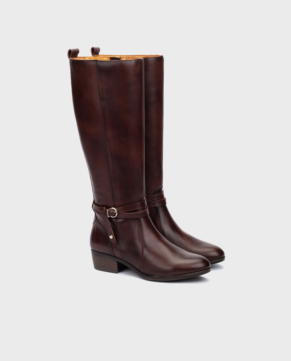 Botas de mujer de piel con cremallera - Pikolinos - Marrón oscuro Marrón oscuro-3