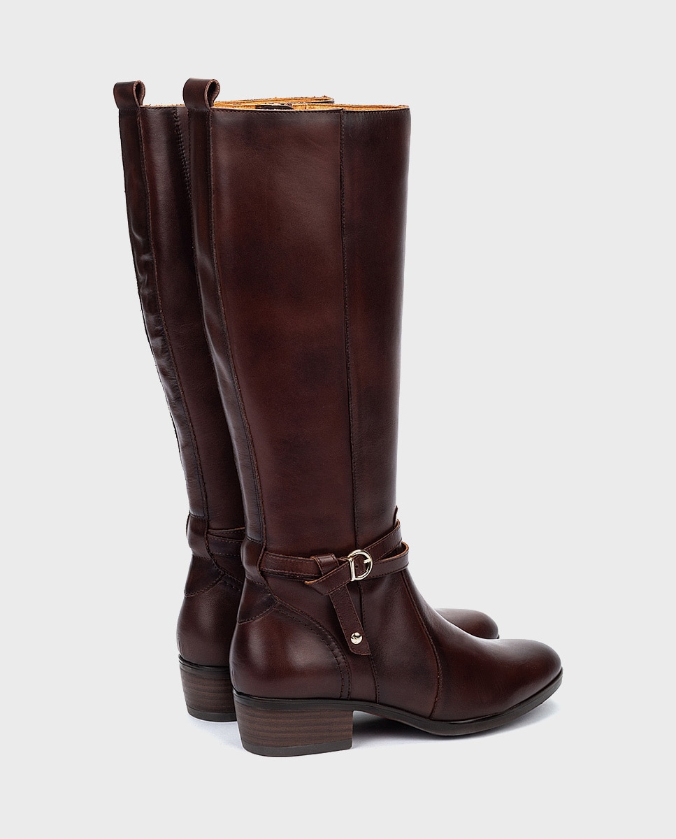 Botas de mujer de piel con cremallera - Pikolinos - Marrón oscuro Marrón oscuro-2
