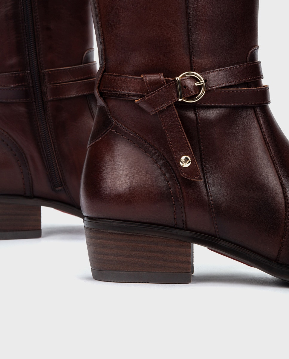 Botas de mujer de piel con cremallera - Pikolinos - Marrón oscuro Marrón oscuro-4