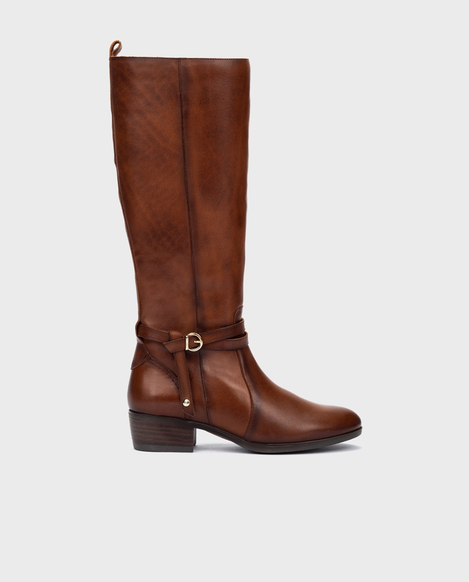 Imagen 1 de Botas de mujer de piel con cremallera - Pikolinos - Marrón Marrón
