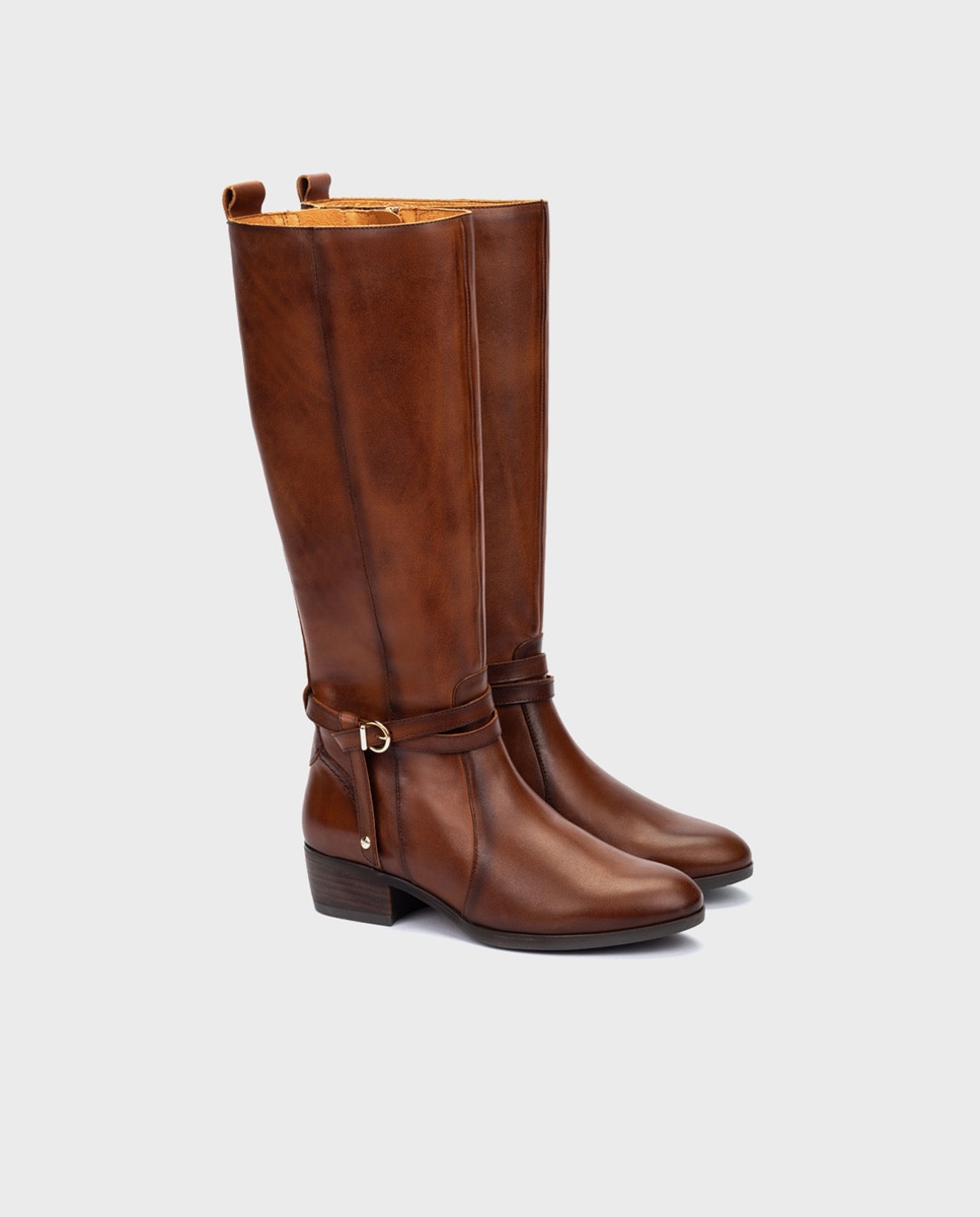 Imagen 4 de Botas de mujer de piel con cremallera - Pikolinos - Marrón Marrón
