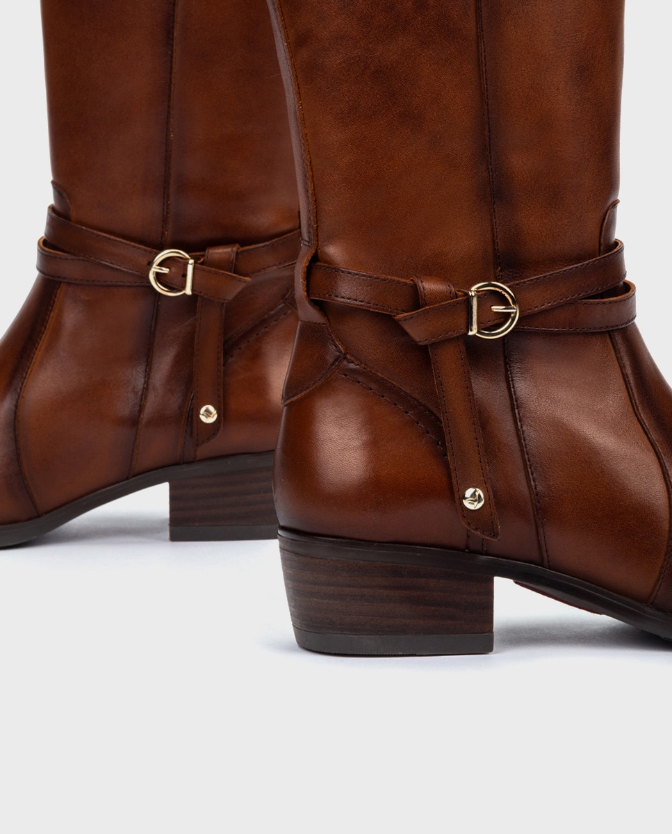 Imagen 2 de Botas de mujer de piel con cremallera - Pikolinos - Marrón Marrón
