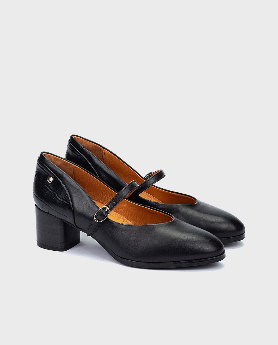 Imagen 3 de Zapatos de tacón de mujer de piel con cierre de hebilla - Pikolinos - Negro Negro