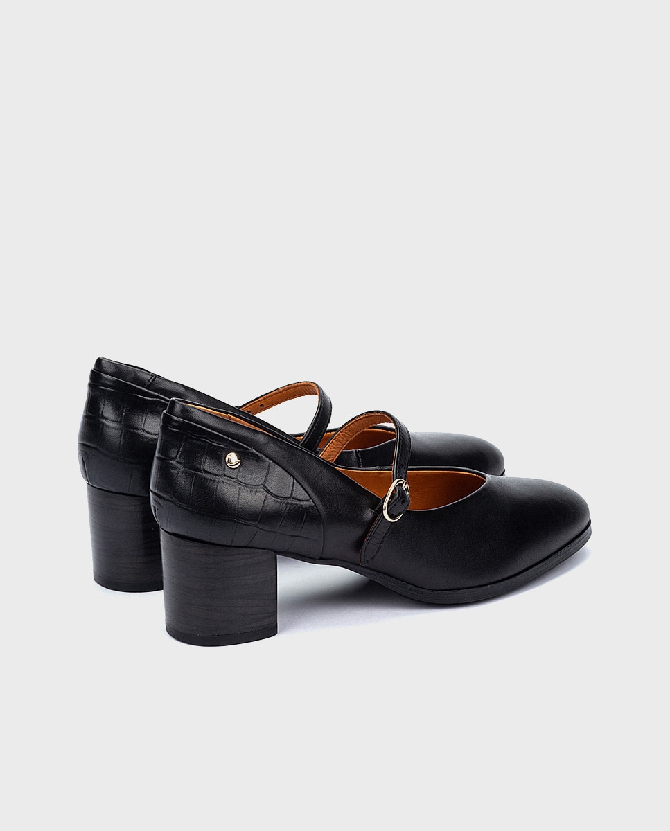 Imagen 2 de Zapatos de tacón de mujer de piel con cierre de hebilla - Pikolinos - Negro Negro