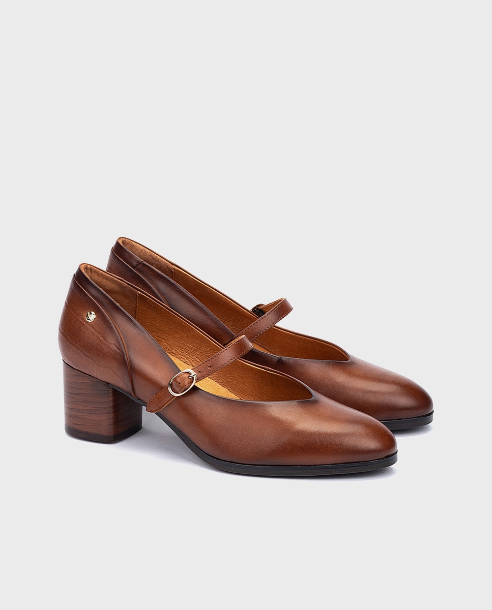 Imagen 4 de Zapatos de tacón de mujer de piel con cierre de hebilla - Pikolinos - Marrón Marrón