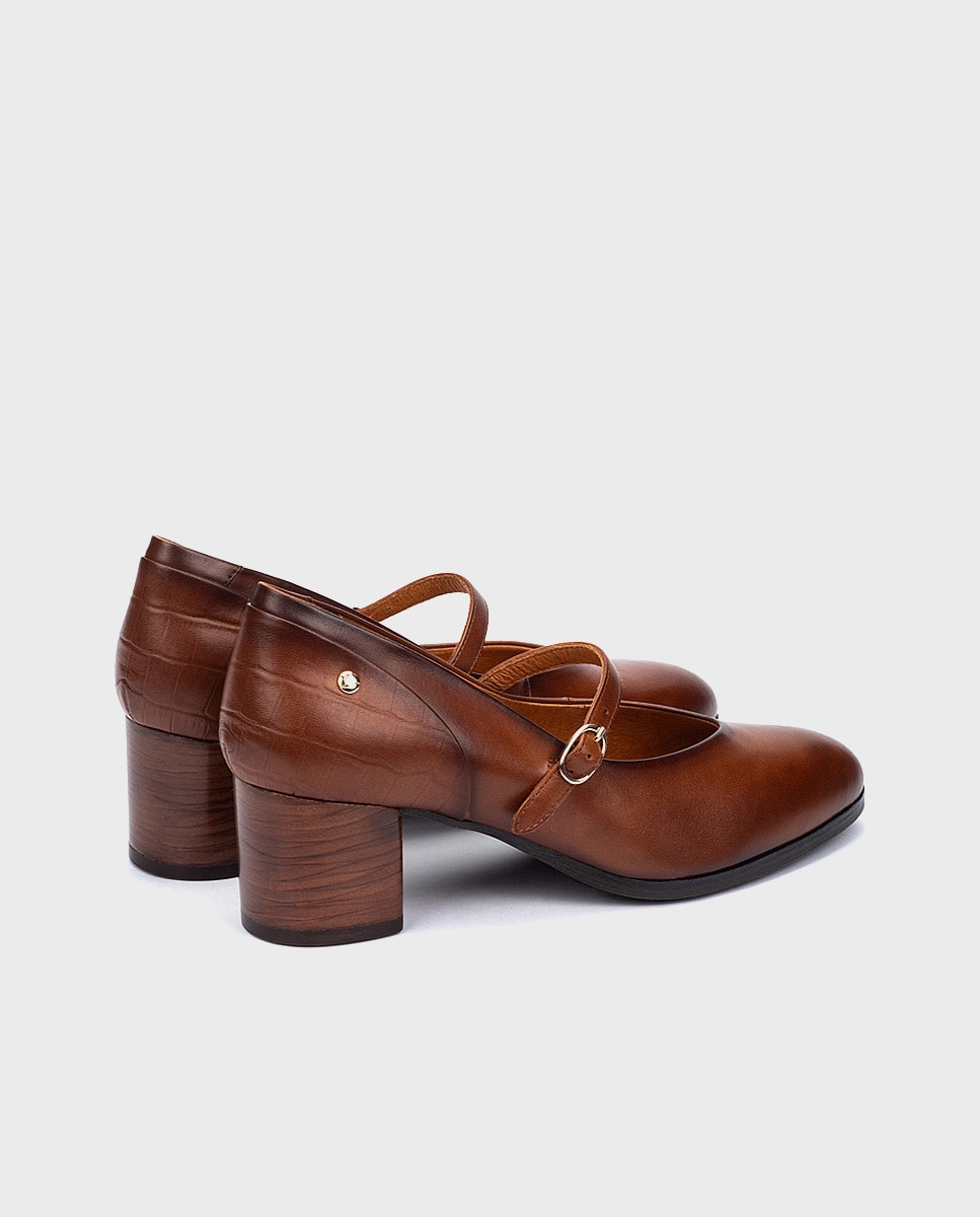 Imagen 3 de Zapatos de tacón de mujer de piel con cierre de hebilla - Pikolinos - Marrón Marrón