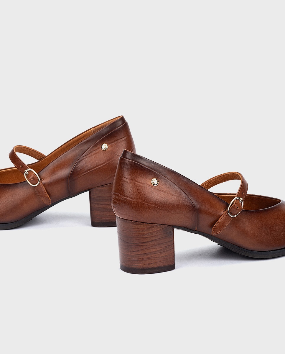 Imagen 2 de Zapatos de tacón de mujer de piel con cierre de hebilla - Pikolinos - Marrón Marrón