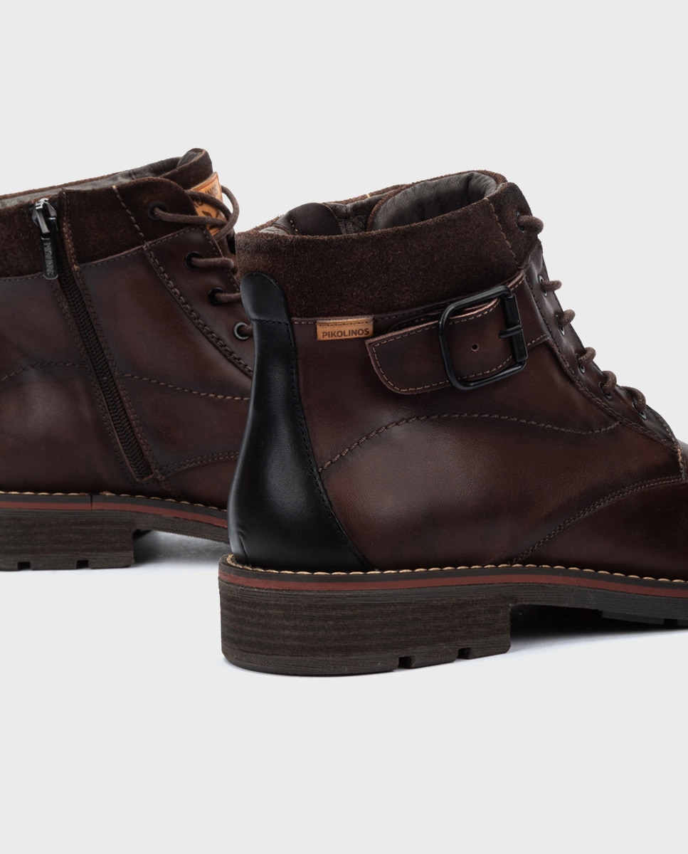 Botas de hombre de piel con cordones y plantilla extraíble - Pikolinos - Marrón oscuro Marrón oscuro-5