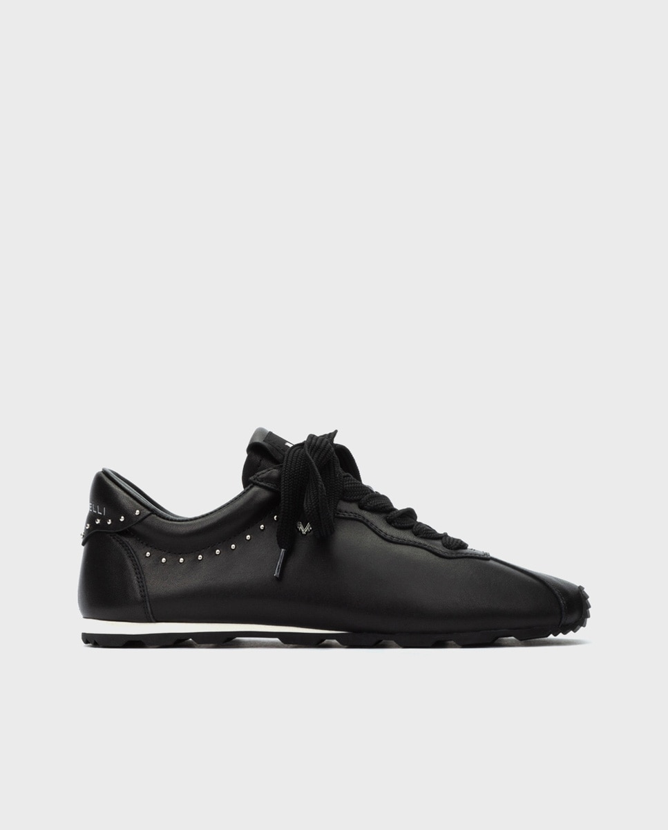 Zapatillas de mujer de piel con cordones - Martinelli - Negro Negro-1