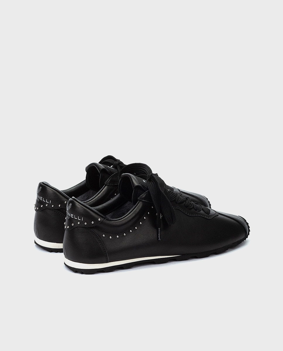 Zapatillas de mujer de piel con cordones - Martinelli - Negro Negro-2
