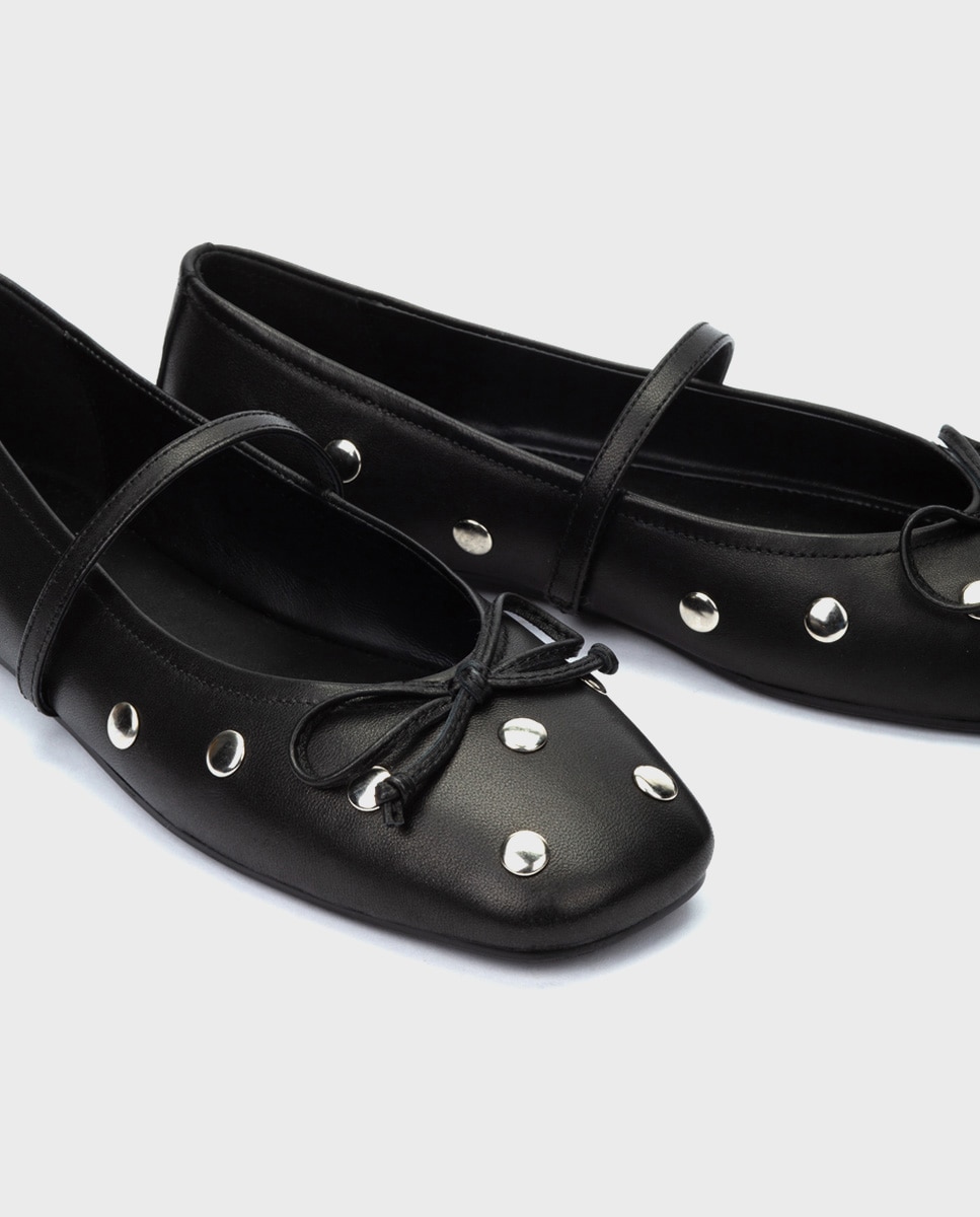 Bailarinas de mujer de piel con elástico - Martinelli - Negro Negro-4