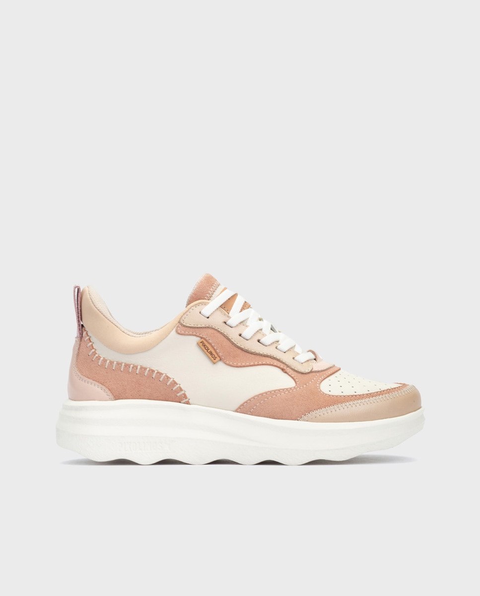 Pikolinos - Zapatillas de mujer de piel con suela extraligera en color blanco.