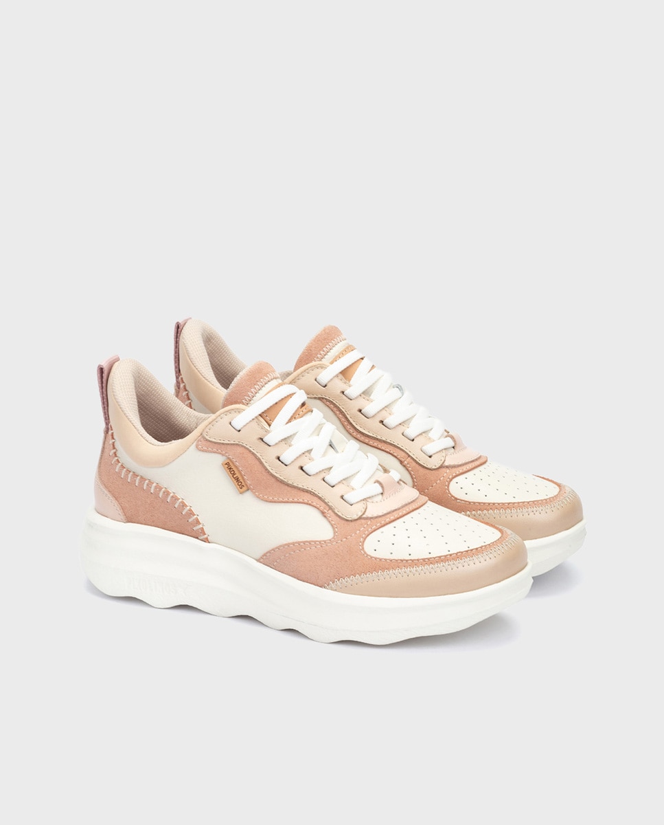 Zapatillas de mujer de piel con suela extraligera en color - Pikolinos - Blanco Blanco-3