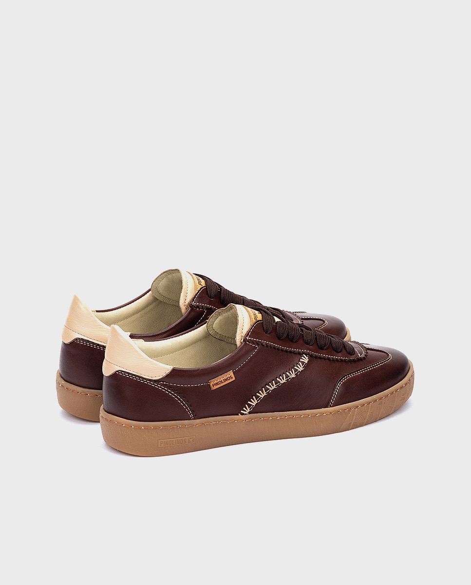 Zapatillas de mujer de piel con plantilla memory foam extraíble - Pikolinos - Marrón oscuro Marrón oscuro-2