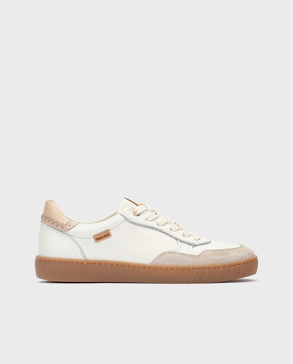 Zapatillas de mujer de piel con plantilla memory foam extraíble - Pikolinos - Blanco Blanco-1
