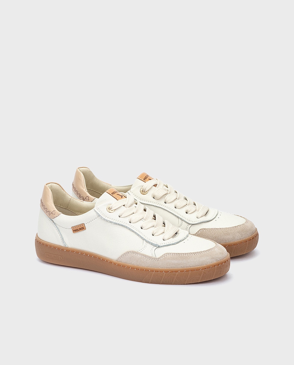 Zapatillas de mujer de piel con plantilla memory foam extraíble - Pikolinos - Blanco Blanco-3