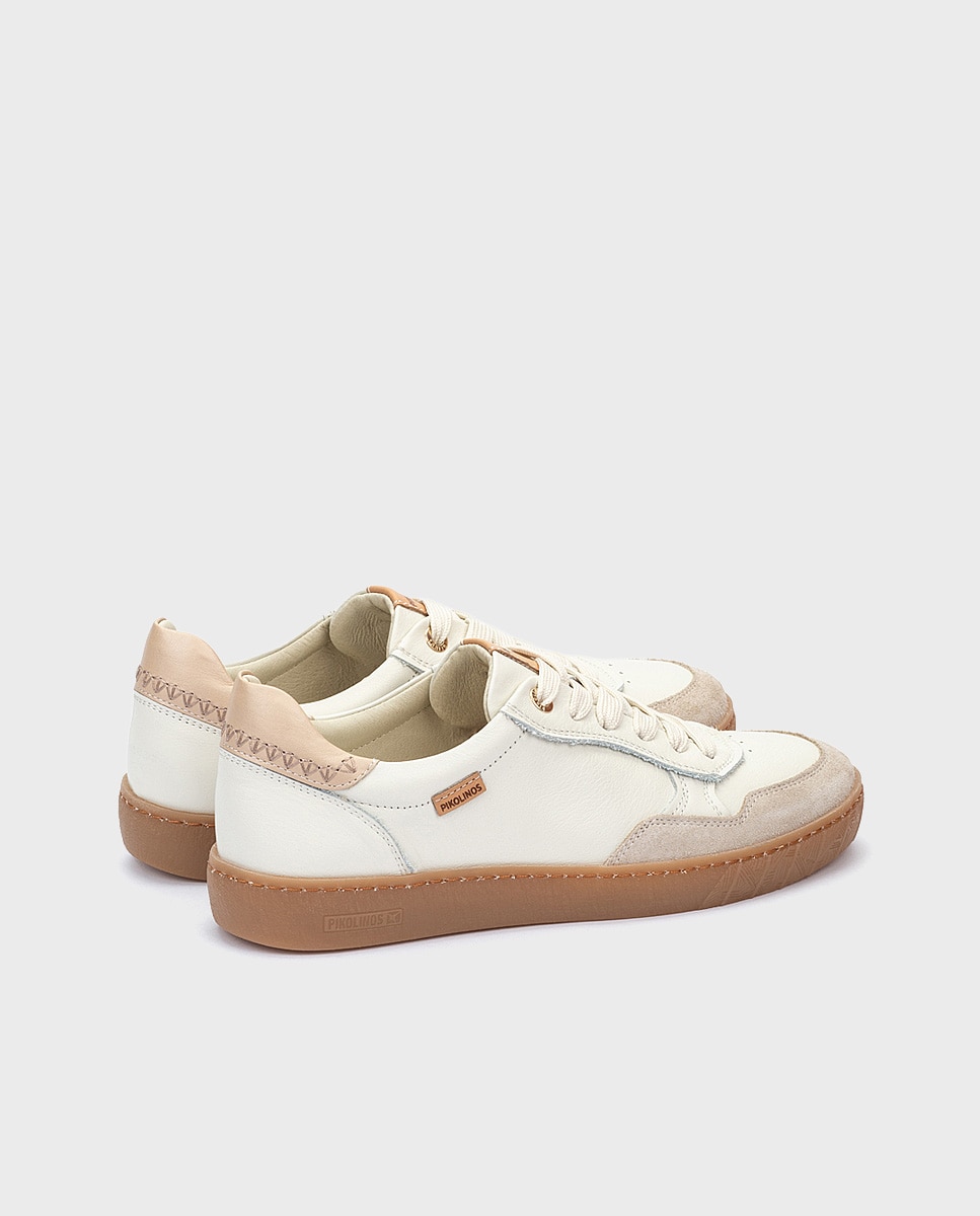 Zapatillas de mujer de piel con plantilla memory foam extraíble - Pikolinos - Blanco Blanco-2
