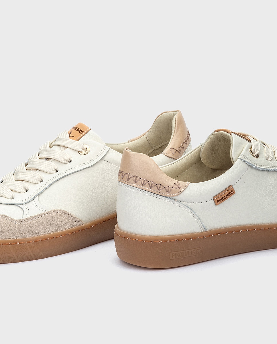 Zapatillas de mujer de piel con plantilla memory foam extraíble - Pikolinos - Blanco Blanco-4