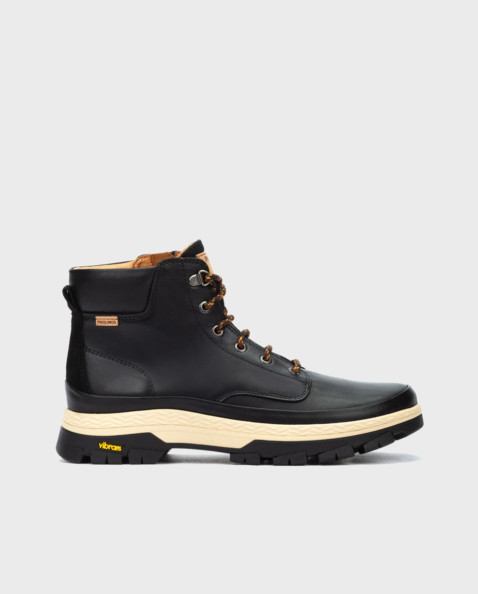 Botines unisex de piel con suela Vibram en color - Pikolinos - Negro Negro-1